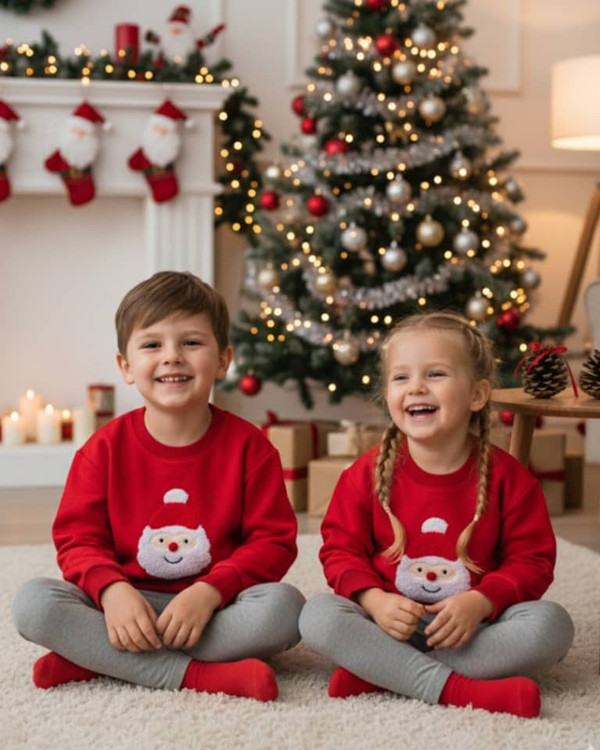 بلوز دورس بچگانه طرح بابانوئل