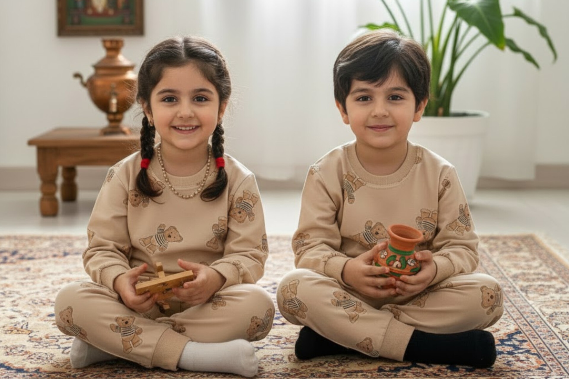 ست بلوز و شلوار دورس تدی بچگانه